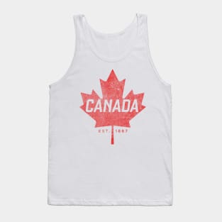 Canada Est. 1867 Vintage Faded Canada Maple Leaf  design Tank Top